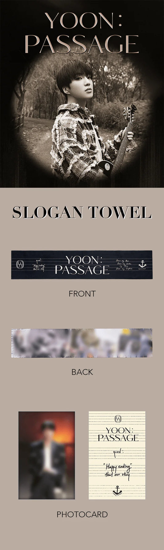 Winner Kang Seungyoon - Yoon : Passage Official Concert MD Slogan Towel