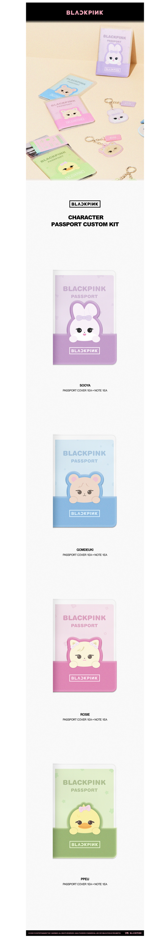 Blackpink - jump pop up official md character passport custom kit