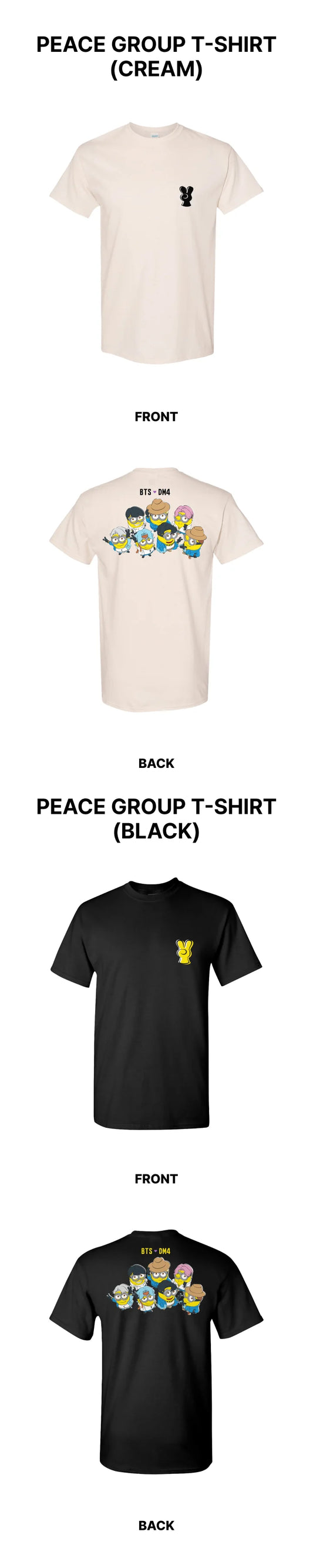 BTS - BTS X DM4 Official MD Peace Group T-Shirt