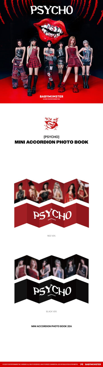 Babymonster - psycho official md mini accordion photo book – Kpop Omo