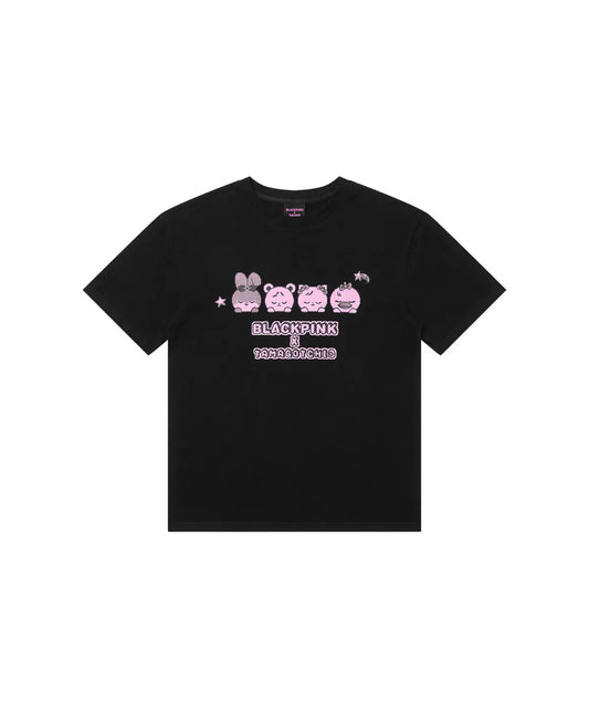 Blackpink - Blackpink X Tamagotchi Official Md Pink Galaxy T-shirt Black