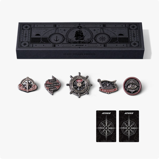 Ateez - Ateez X Fanplday Official Md Metal Pin Set Voyage Edition