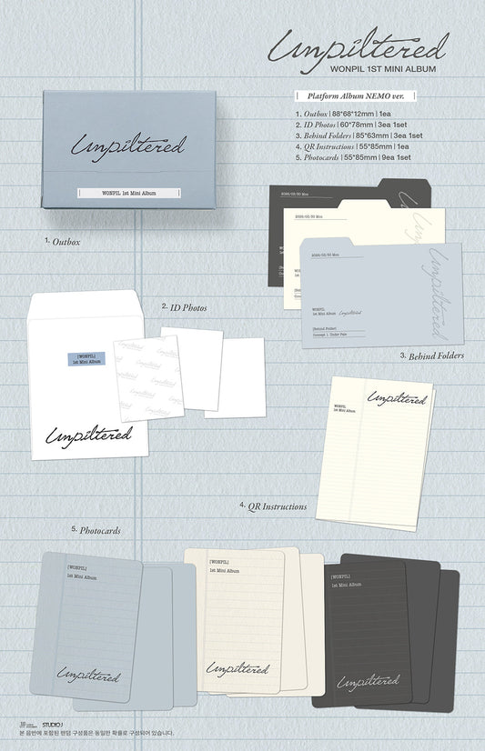 Day6 wonpil - unpiltered 1st mini album platform album nemo ver