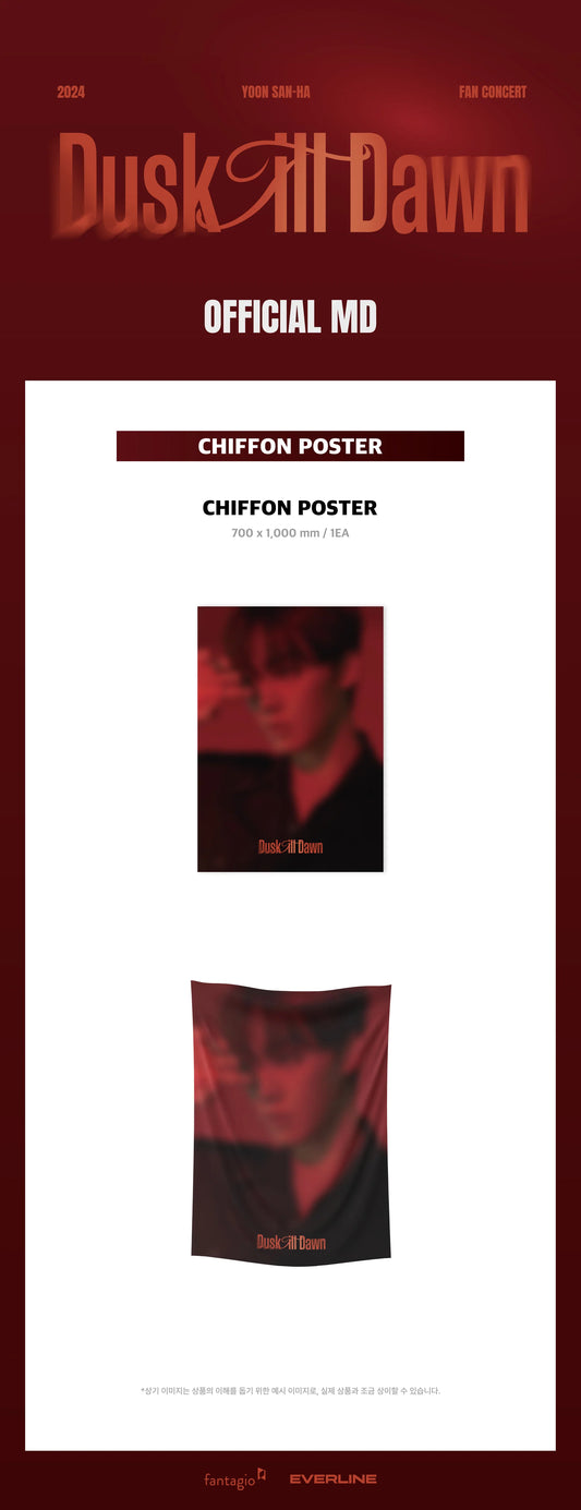 Yoon San Ha - Dusk Till Dawn 2024 Fan Concert Official MD Chiffon Poster