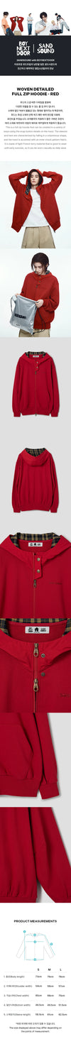 BOYNEXTDOOR - SAND SOUND CAPSULE COLLECTION OFFICIAL MD WOVEN DETAILDED FULL ZIP UP HOODIE RED