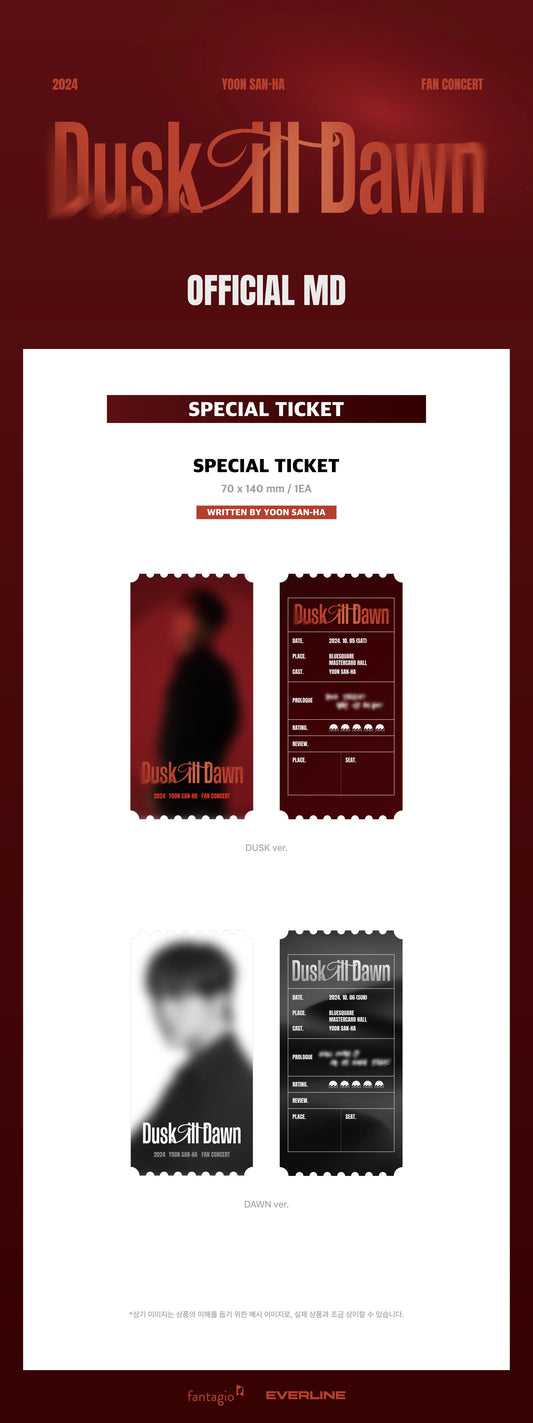 Yoon San Ha - Dusk Till Dawn 2024 Fan Concert Official MD Special Ticket