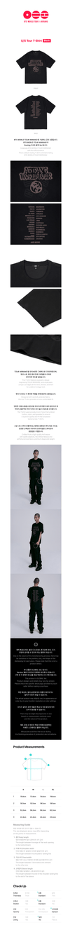 BTS - arirang world tour official md s/s tour t-shirt (black)