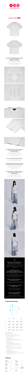 BTS - arirang world tour official md s/s tour t-shirt (gray)