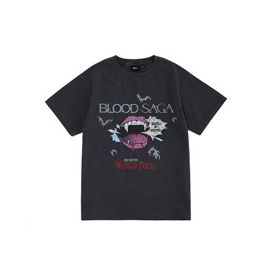 Enhypen - blood saga world tour official md s/s t-shirt (charcoal)
