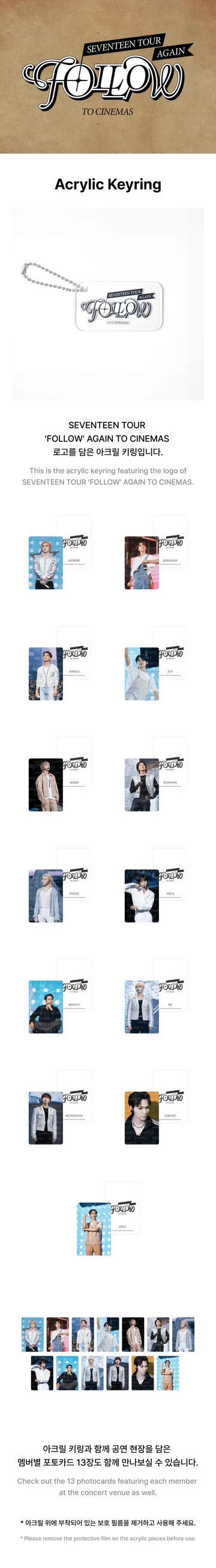 Seventeen - Tour ‘Follow’ Again To Cinemas Official MD Acrylic Seventeen - Tour ‘Follow’ Again To Cinemas Official MD Acrylic