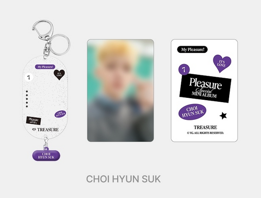 TREASURE - Pleasure Special Mini Album Official MD PVC Photocard Holder + Keyring Set