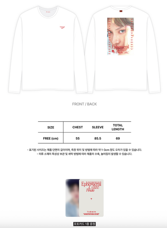 TAEMIN - Ephimeral Gaze World Tour Finale Official MD Long Sleeve T-Shirt