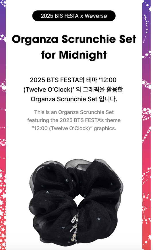 BTS - 2025 BTS Festa X Weverse Official MD Organza Scrunchie Set for Midnight