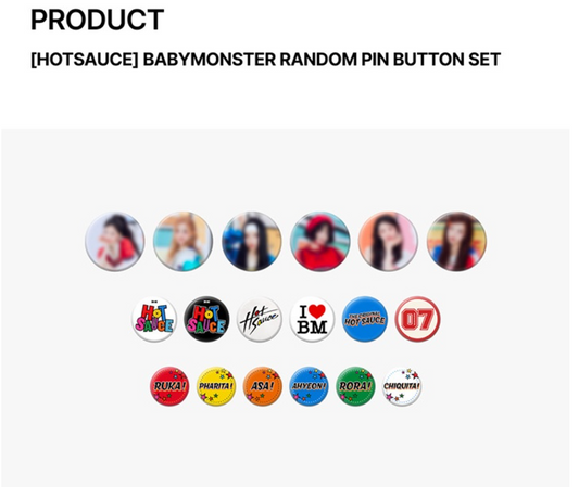 BABYMONSTER - Hotsauce Official MD Random PIN Button Set