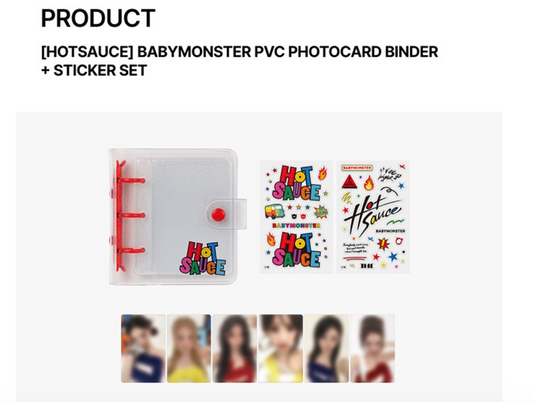 BABYMONSTER - Hotsauce Official MD PVC Photocard Binder + Sticker Set