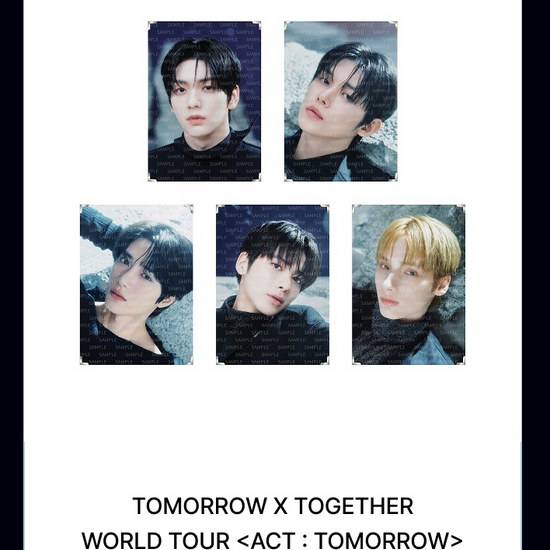 TXT - ACT : TOMORROW WORLD TOUR Official MD Premium Photo – Kpop Omo