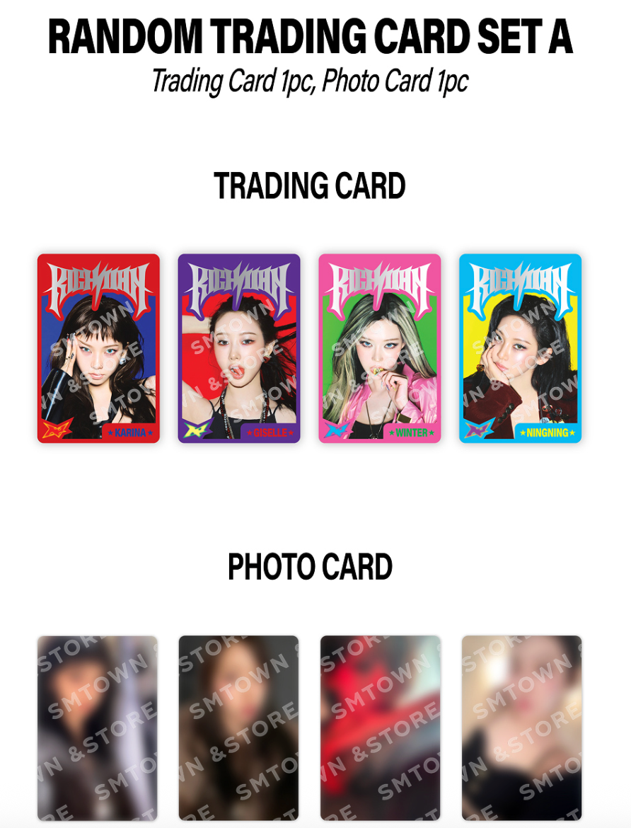 AESPA - Richman Pop Up Official MD Random Trading Card Set A Ver AESPA - Richman Pop Up Official MD Random Trading Card Set A Ver