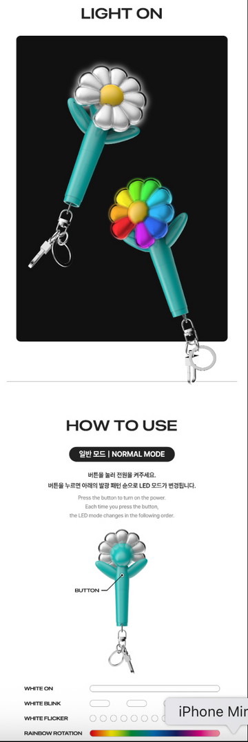 G-Dragon Official Mini Light Keyring (MINT) – Kpop Omo