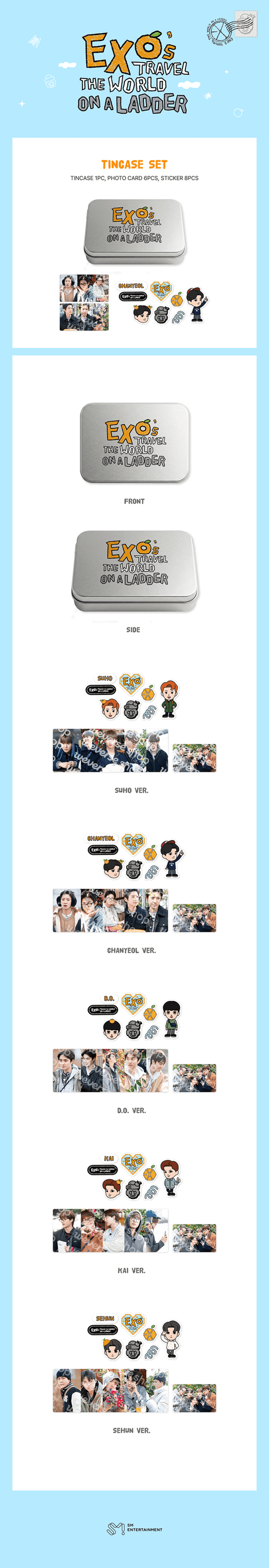 EXO - EXO's travel the world on a ladder official md tin case set