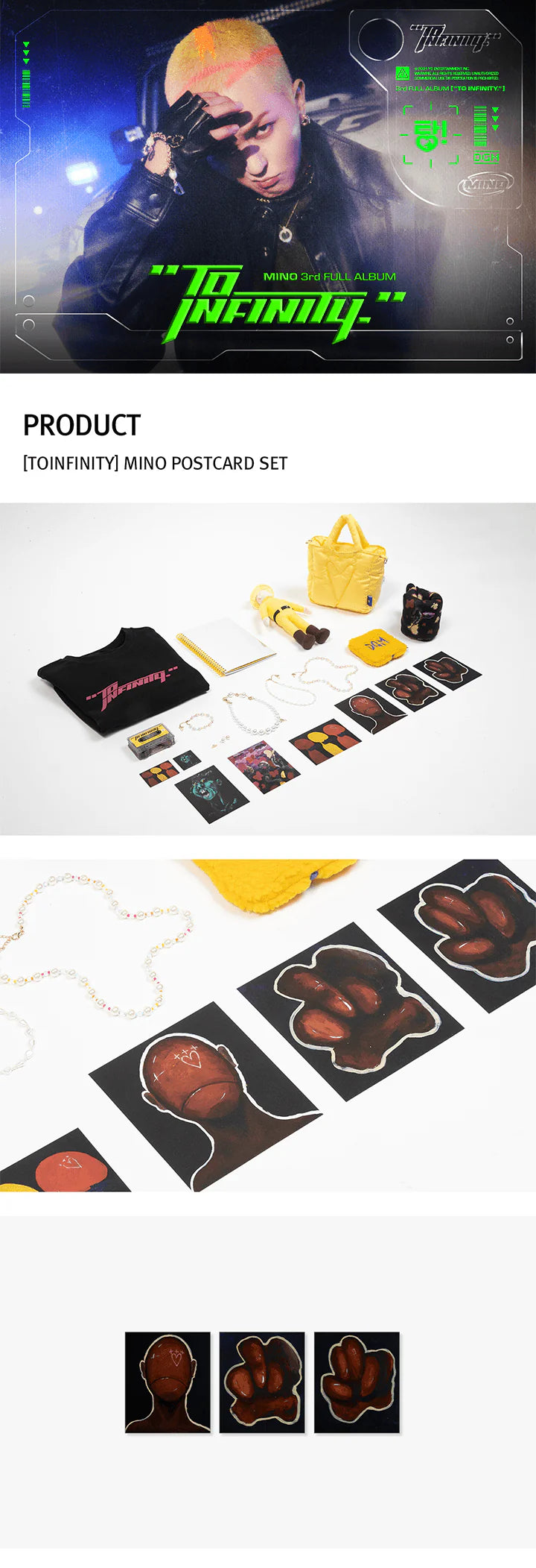 3rd Full Winner Song Mino - Toinfinity 3rd Full Album Official MD Postcard Set ...