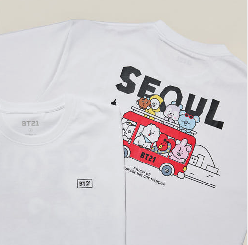 BTS x BT21 - Seoul Edition Short Sleeve T-Shirt White