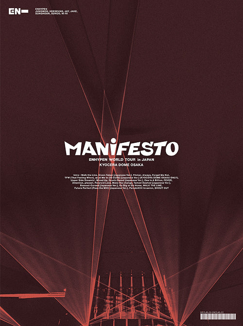 ENHYPEN   World Tour 'Manifesto' In Japan Kyocera Dome Osaka DVD Blu Ray