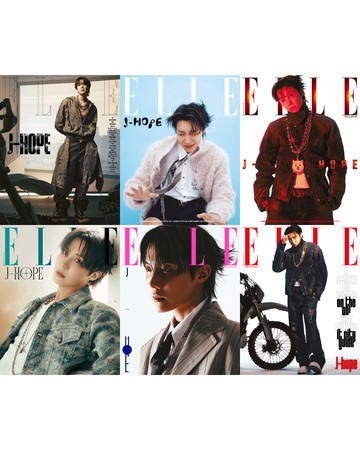 BTS j-hope - elle magazine 2025 december issue special edition cover set