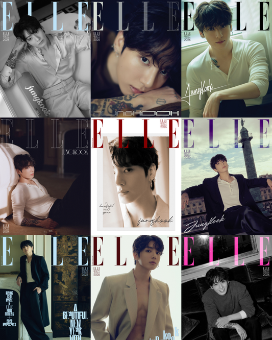 BTS jungkook - elle magazine 2026 january issue cover set