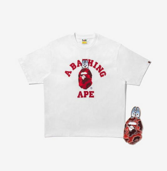 Stray Kids - Bape X Stray Kids Wolf Chan College Tee M (bangchan) + Metal Pins (red) Set