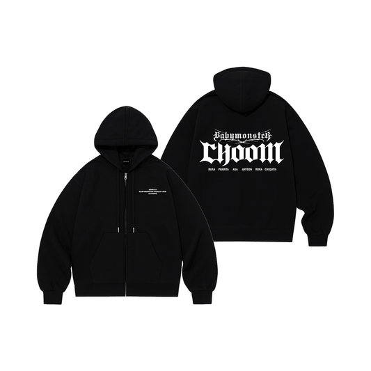 Babymonster Choom World Tour Official Md Zip Up Hoodie