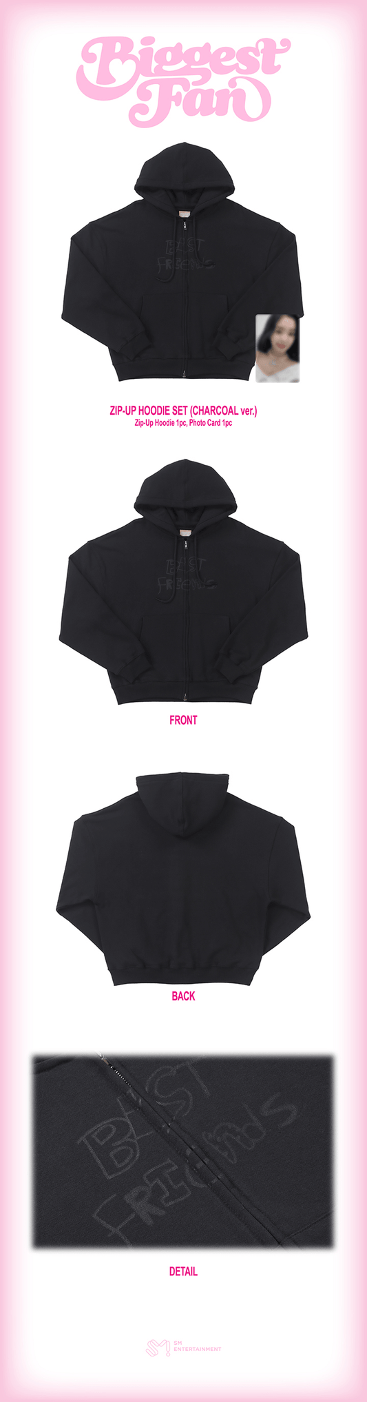 Irene - biggest fan official md zip up hoodie set charcoal