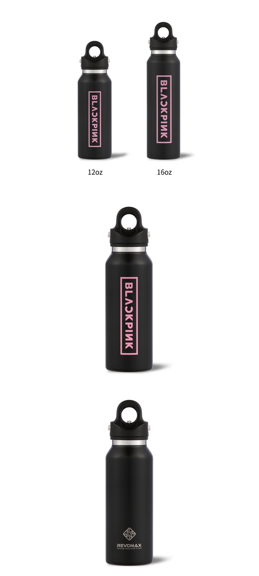 Blackpink - blackpink logo official md revomax carbonated eco bottle (black/12oz 355ml)