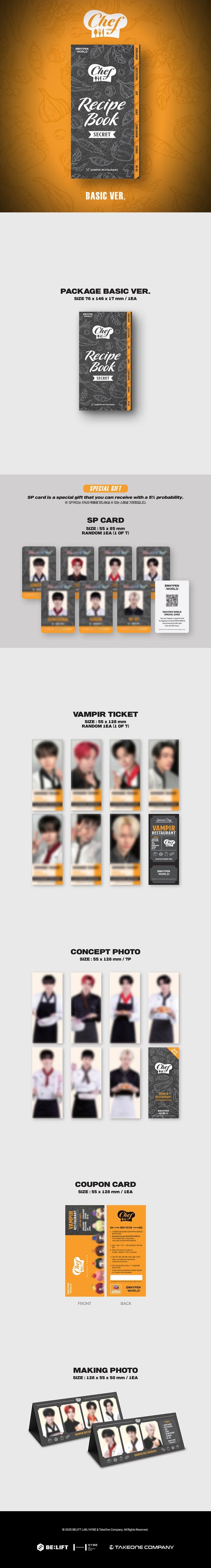 Enhypen - enhypen world tour coupon card collection chef basic ver