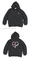 Blackpink - blackpink x my melody official md heart logo zip up hoodie black