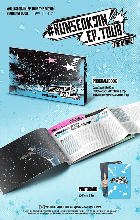 BTS jin - #runseokjin_ep.tour the movie program book