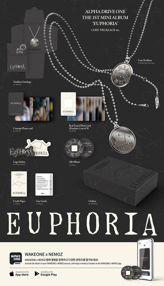 Alpha drive one - euphoria 1st mini album coin necklace ver