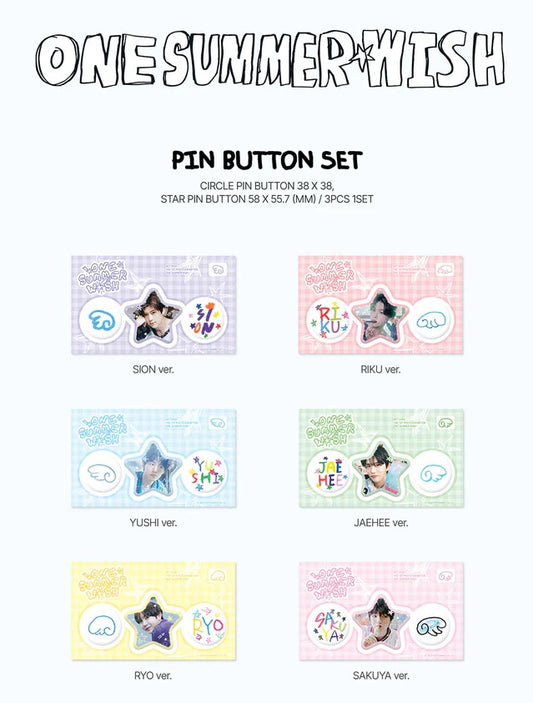 NCT WISH - One Summer Wish the 1st Photo Exhibition Official MD Pin Button Set