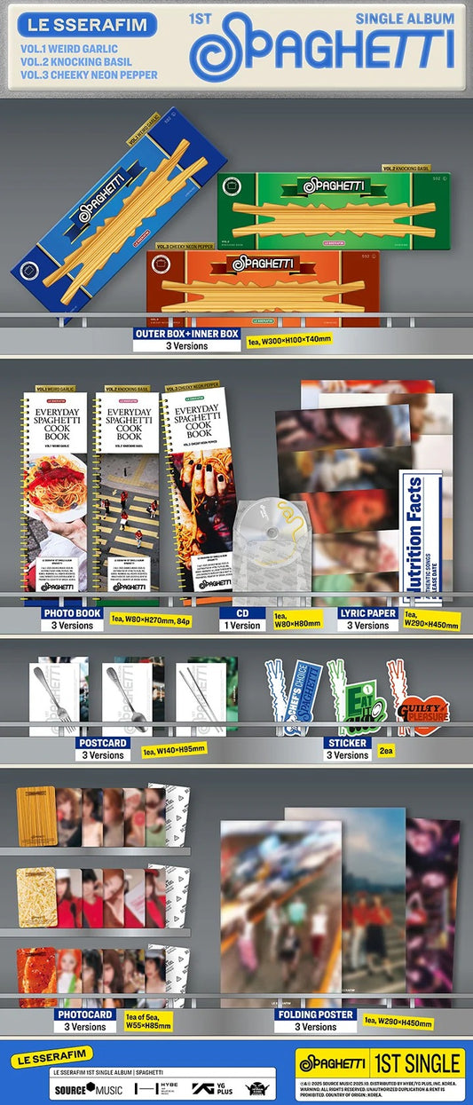 LE SSERAFIM 1st Single Album - Spaghetti