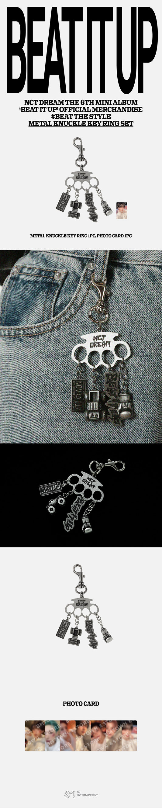 NCT dream - beat it up official md metal knuckle keyring set