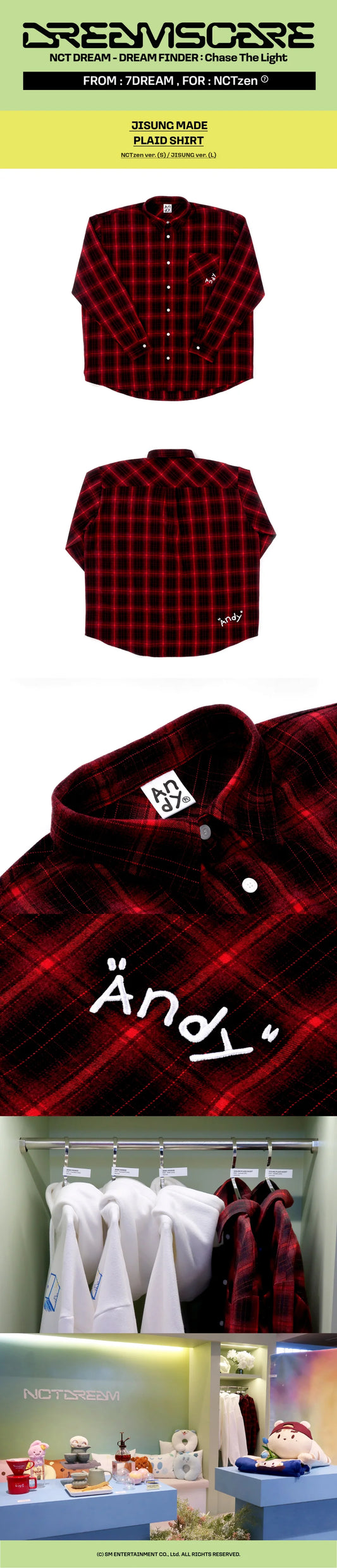 NCT DREAM - Dream Finder : Chase the Light Pop up 2nd Official MD Jisung Made Plaid Shirt