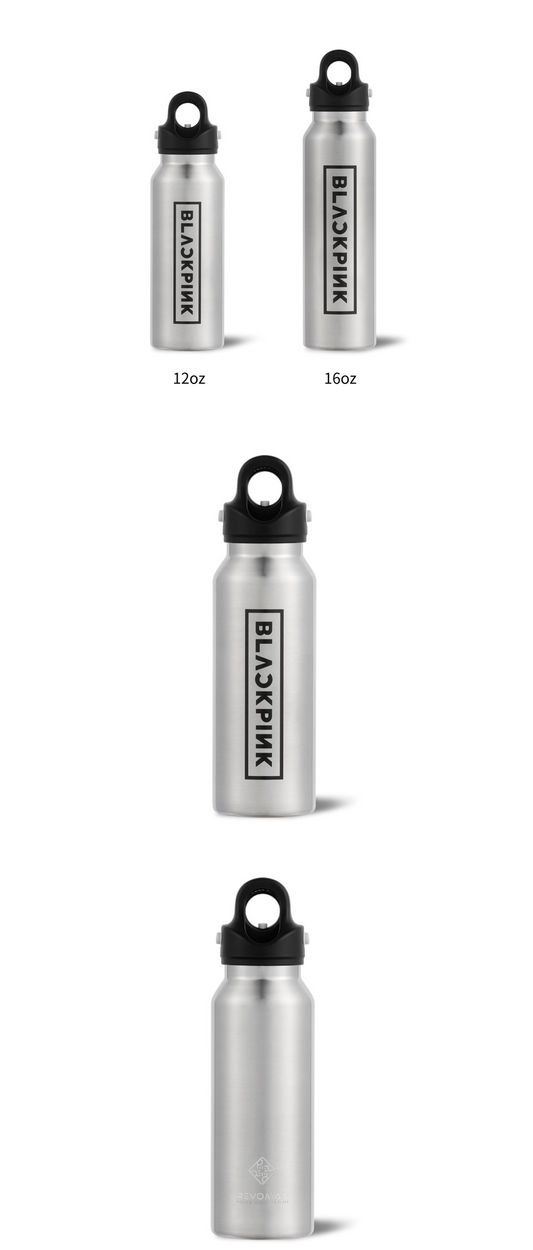 Blackpink - blackpink logo official md revomax carbonated eco bottle (silver/12oz 355ml)