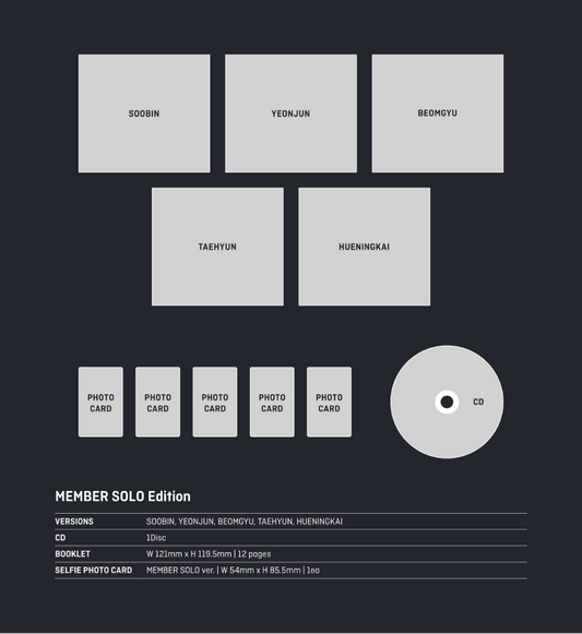 TXT 4TH SINGLE JAPAN ALBUM - CHIKAI (MEMBER SOLO EDITION 5 VERSION SET)