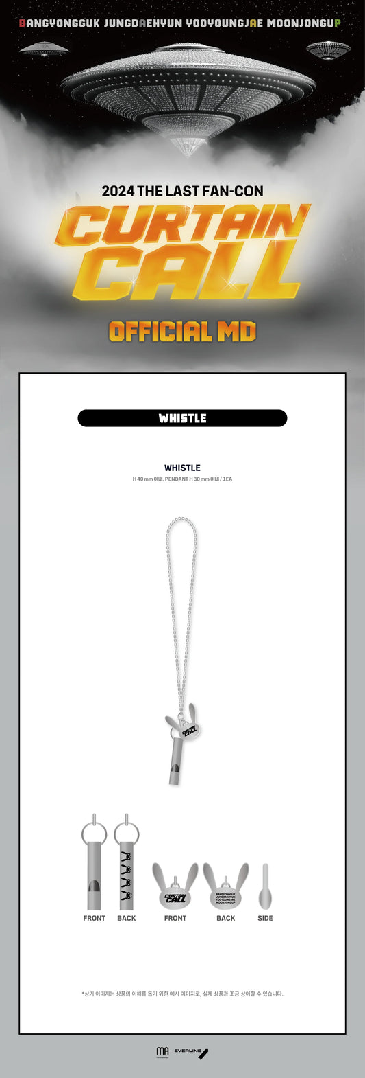 Bang&Jung&Yoo&Moon - Curtain Call 2024 the Last Fan-Con Official MD Whistle