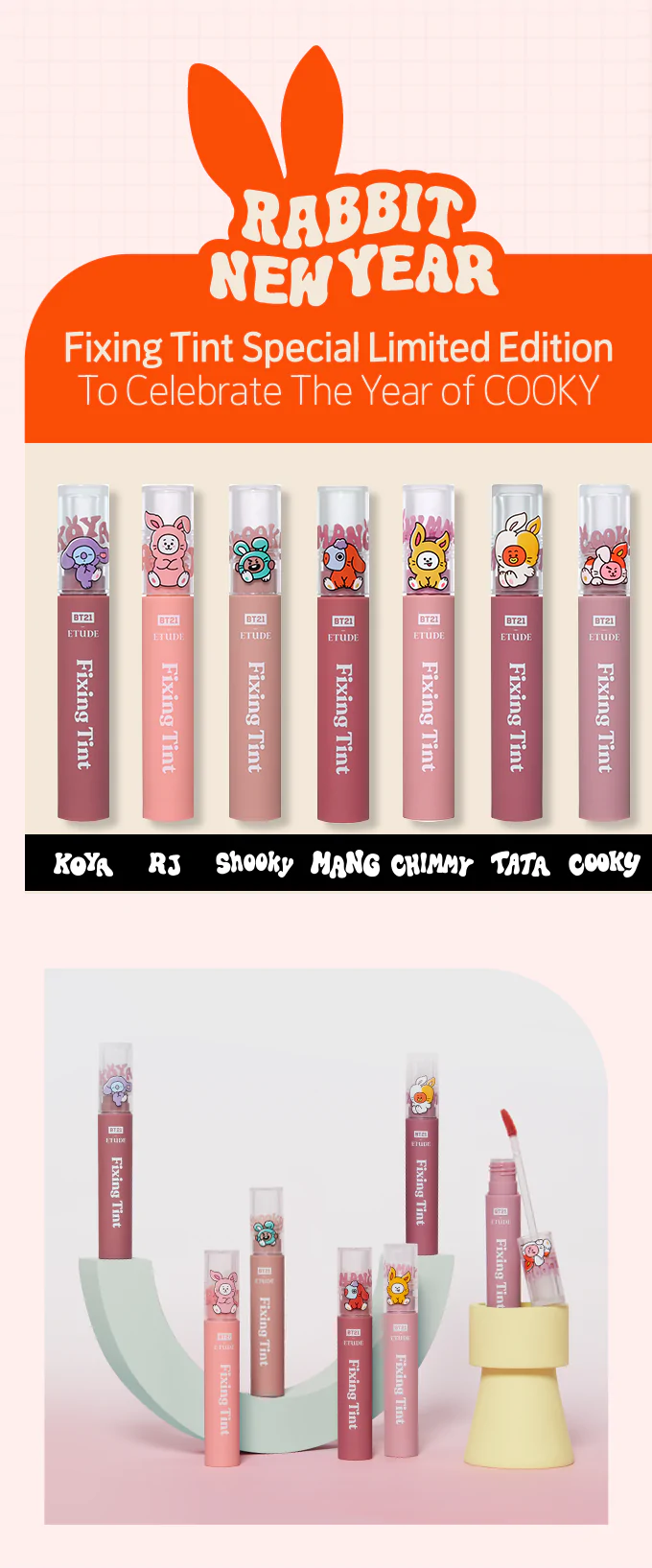 BTS x BT21 Etude Rabbit Edition - Kpop Omo