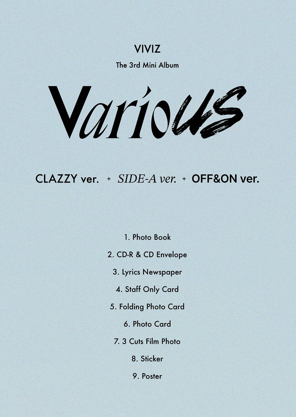 VIVIZ 3rd Mini Album - VARIOUS (Photobook Ver) - Kpop Omo