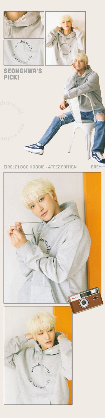 Sale ateez wonderwall hoodie cream m size