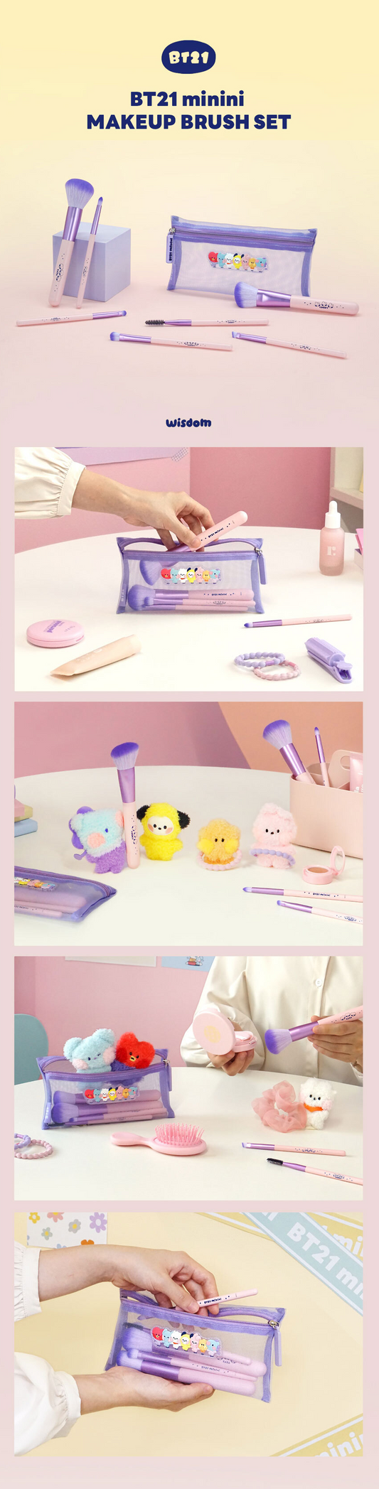 BT21 MININI MAKEUP BRUSH SET