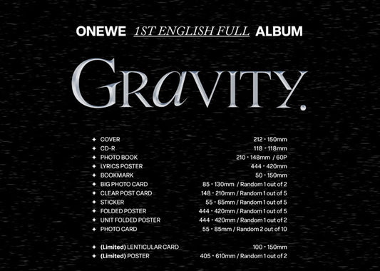 ONEWE 1st Full Album English - GRAVITY - Kpop Omo