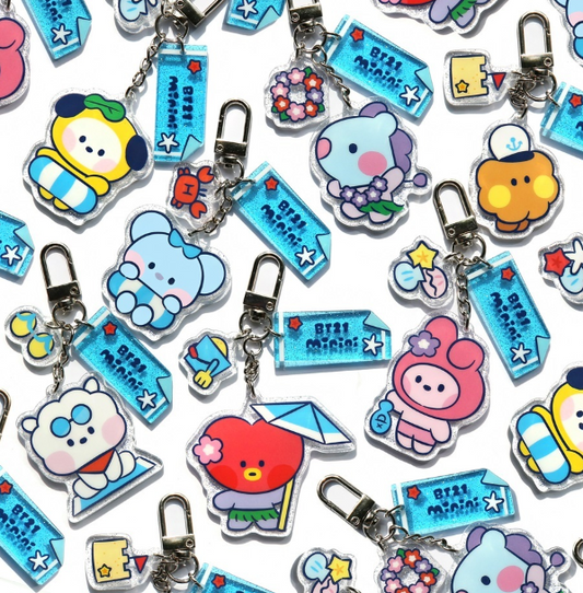 BTS x BT21 MININI SUMMER SKY ACRYL-SCHLÜSSELANHÄNGER