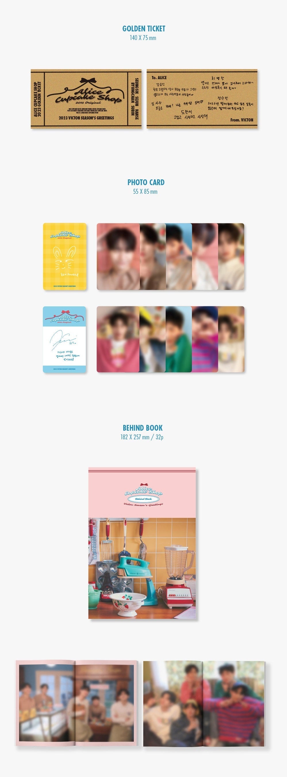 VICTON 2023 Season's Greetings - Alice Cupcake Shop - Kpop Omo